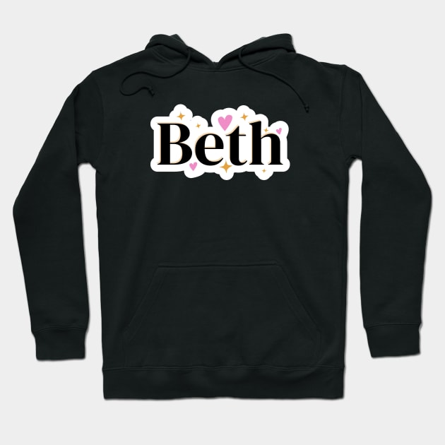 Beth name cute design Hoodie by BrightLightArts